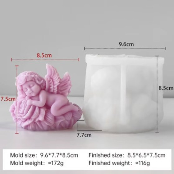 Silikonski kalup za svijeće - anđeo 11