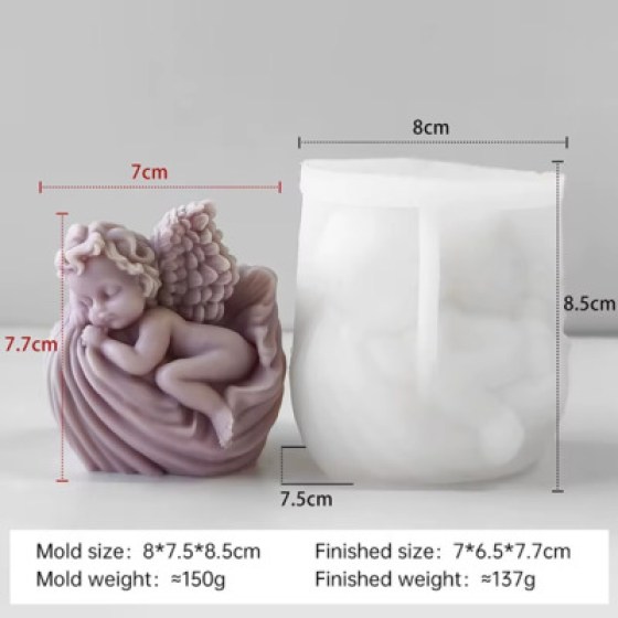 Silikonski kalup za svijeće - anđeo 10