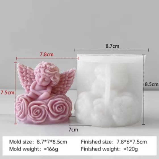 Silikonski kalup za svijeće - anđeo 10