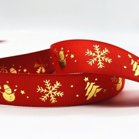 Ukrasna božićna traka 10mm - crvena 03 Ukrasna božićna traka 10mm - crvena 03