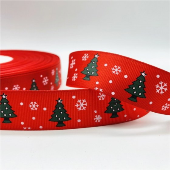 Ukrasna božićna traka 25mm - crvena 04 Ukrasna božićna traka 25mm - crvena 04
