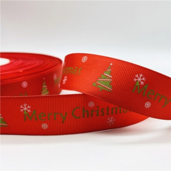 Ukrasna božićna traka 25mm - crvena 06 Ukrasna božićna traka 25mm - crvena 06