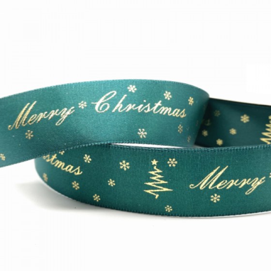 Ukrasna božićna traka 10mm - zelena 03 Ukrasna božićna traka 10mm - zelena 03