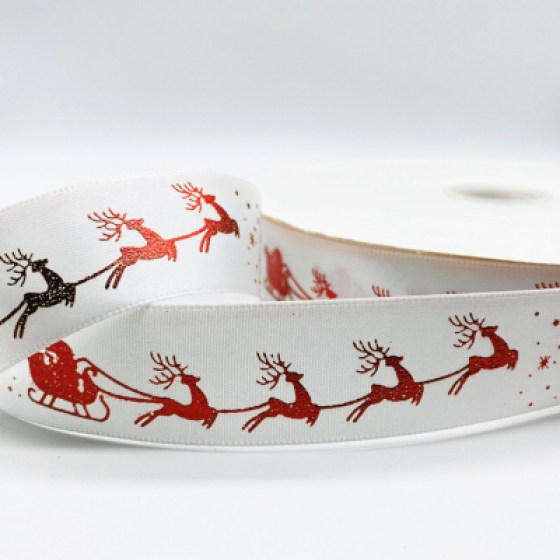 Ukrasna božićna traka 10mm - bijela 07 Ukrasna božićna traka 10mm - bijela 07