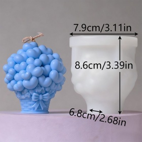 Silikonski kalup za svijeće - buket srca