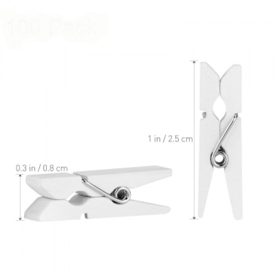 Drvene kvačice bijele 25mm