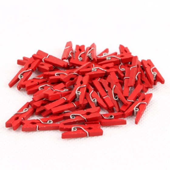 Drvene kvačice crvene 25mm Drvene kvačice crvene 25mm