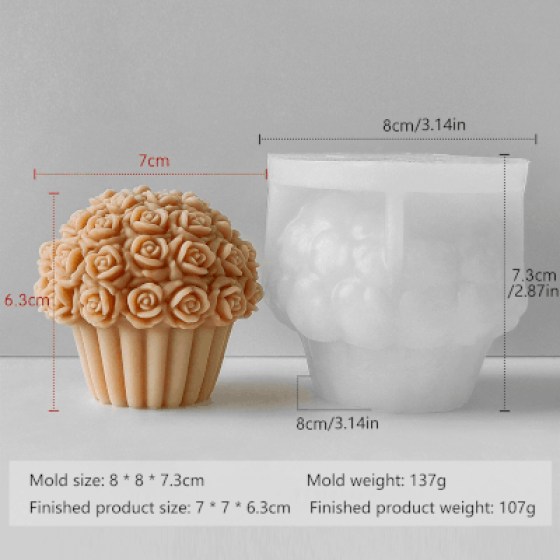 Silikonski kalup - cvijeće u košari