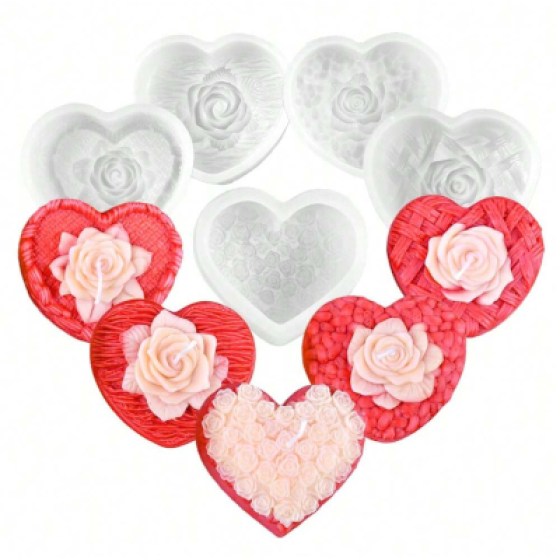 Silikonski kalup ruža u srcu
