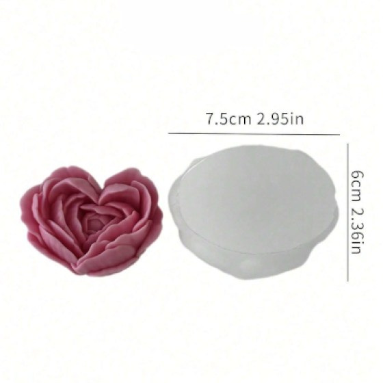 Silikonski kalup - ruža srce 02