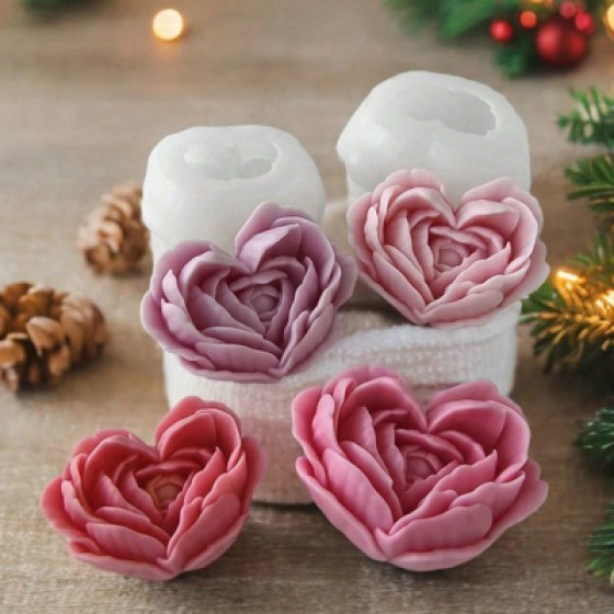 Silikonski kalup - ruža srce 01