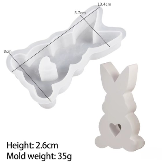 Silikonski kalup za svijeće - zeko 