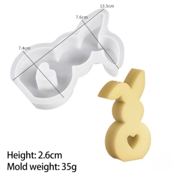 Silikonski kalup za svijeće - zeko 