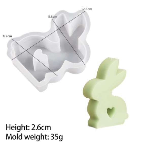 Silikonski kalup za svijeće - zeko 