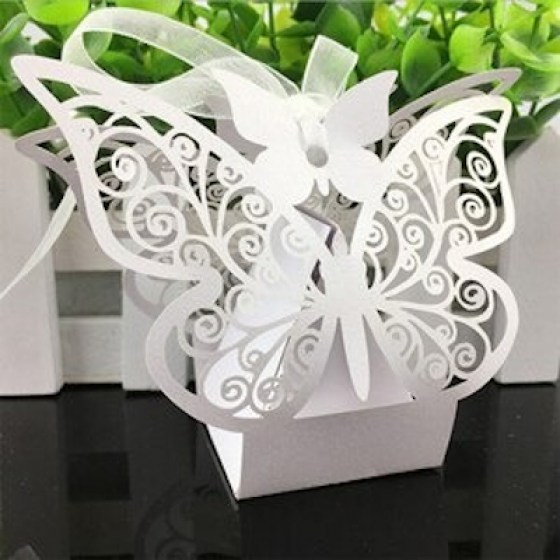 Ukrasne kutijice - leptir II - bijele Ukrasne kutijice - leptir II - bijele