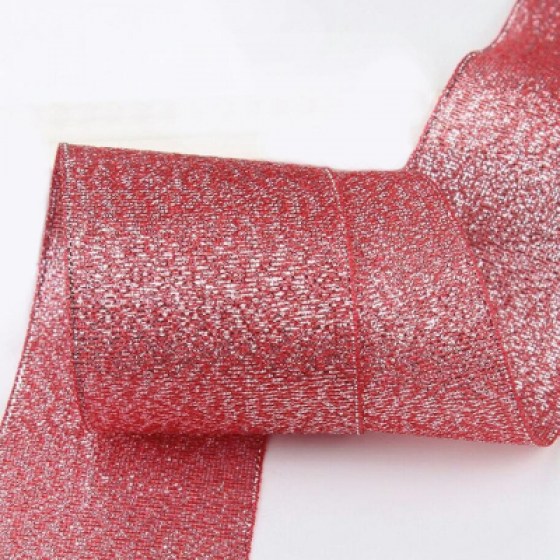 Organza traka glitter crvena