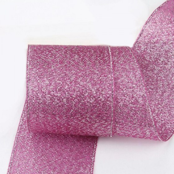 Organza traka glitter ružičasta