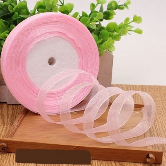 Organza traka svijetlo roza 12mm