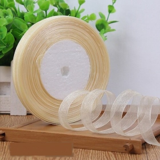 Organza traka bež 12mm Organza traka bež