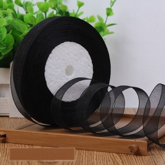 Organza traka crna 12mm Organza traka crna 12mm
