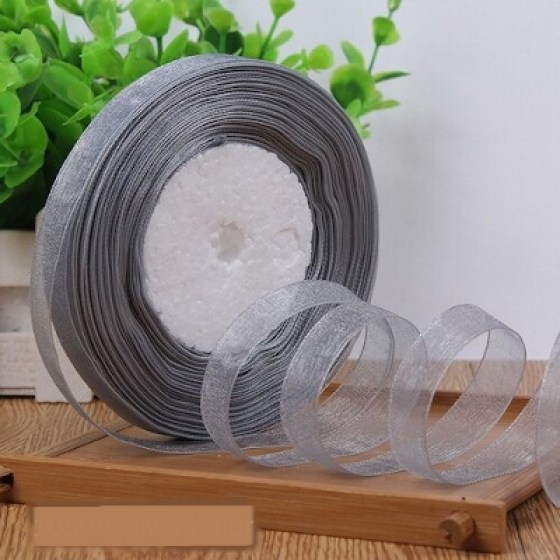 Organza traka srebrna 12mm