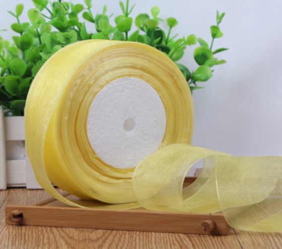 Organza traka žuta 20mm Organza traka žuta