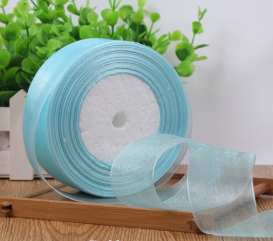 Organza traka plava 20mm Organza traka plava