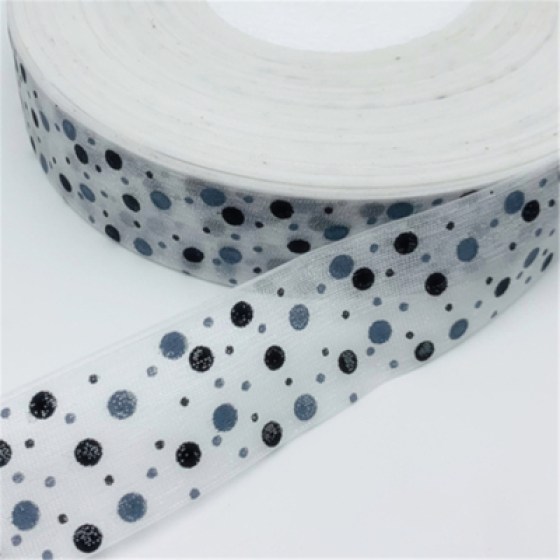 Organza traka - Točkice - narančasta