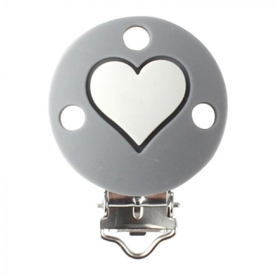 Kopča srce - siva