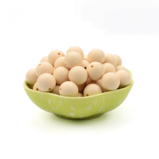 Silikonske perlice bež 12mm