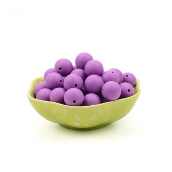 Silikonske perlice tamno ljubičaste 9mm