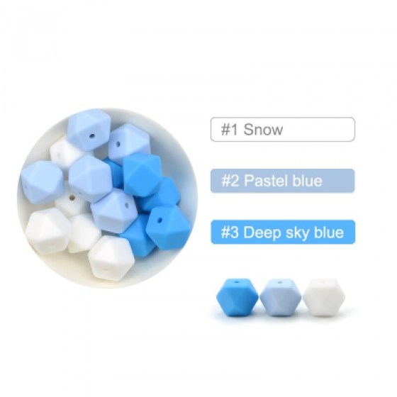 Silikonske perlice šesterokut MIX 04