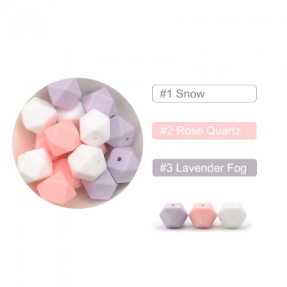 Silikonske perlice šesterokut MIX 01  Silikonske perlice šesterokut MIX 01