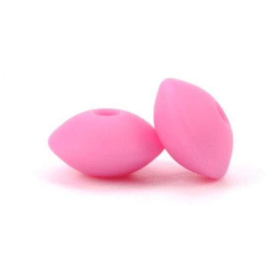 Silikonske perlice plosnate ružičaste 12mm