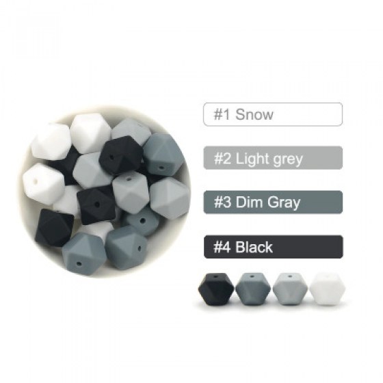 Silikonske perlice šesterokut MIX 07