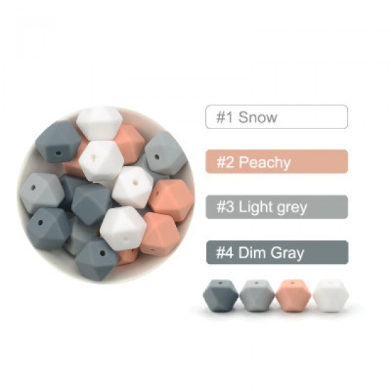 Silikonske perlice šesterokut MIX 11