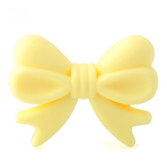 Silikonska mašnica - pastelno žuta