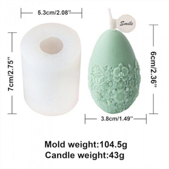Silikonski kalup za svijeće - jaje 03